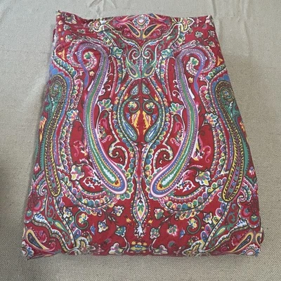 RARE - Vintage Ralph Lauren Queen Beachside Preppy Paisley Red Fitted Sheet - Image 1 of 4