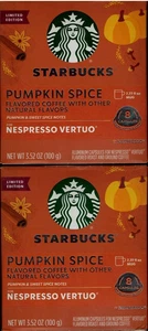 LOTE de DOS cajas de 8 vainas Starbucks PUMPKIN SPICE Nespresso Vertuo - 01/2026 - Imagen 1 de 1