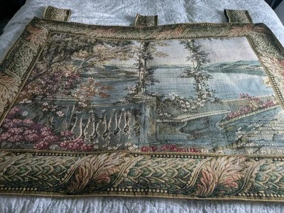 Gorgeous Tapestry Wall Hanging Landscape Flowers Tranquility 43 X 38 By SeaGull - Image 1 of 4