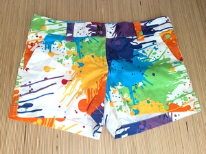 Loudmouth Ladies Short Shorts Size 6 Paint Splatters White - Picture 1 of 7