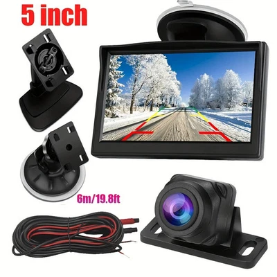 Backup Camera For Car HD 5" Monitor Rear View Night Vision For Truck Minivan SUV - Image 1 of 4