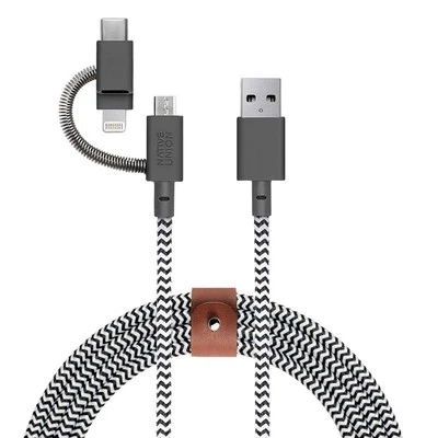 Native Union Belt 6.5' USB-C/iPhone Connector/Micro to USB Type A Cable. NIB - Image 1 of 2