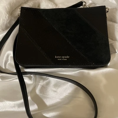 Beautiful Kate Spade Crossbody leather and suede black purse - Image 1 of 4