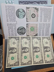 Uncut sheet of 4 1985 $1 Notes, UNC, FRN, Richmond - Picture 1 of 5