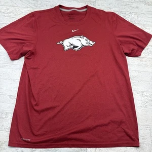 Nike Arkansas Razorbacks Tshirt Red Dri Fit College NCAA Football Mens Medium - Picture 1 of 8