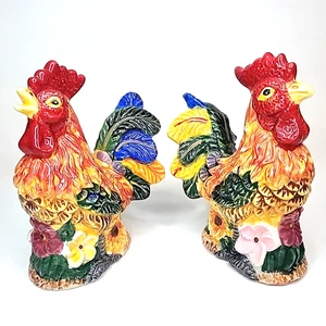 Coloridos Gallos Cuervo en Flor Parche Mediano Salero y Pimentero Coctelera NUEVO - Imagen 1 de 6