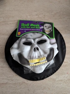 Skull Mask With Hat And Hair Brand New - Picture 1 of 4