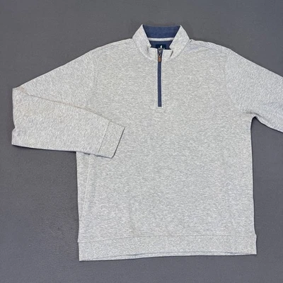 johnnie-O Mens Sz Lg Sully 1/4 Zip Pullover Light Gray Blue Wrinkle Resistant - Image 1 of 4