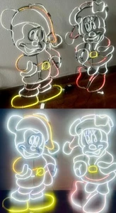 Gemmy Disney Mickey & Minnie Mouse Christmas Neon LED LightGlo Decor 30” - Picture 1 of 14