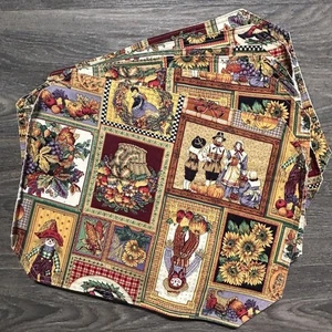 Set 4 tovagliette vintage Barth & Dreyfuss Harvest Time autunno trapuntate Thanksgivi - Foto 1 di 7