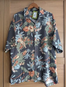 Tommy Bahama Hawaiihemd mit Blumenmuster aus 100 % Seide für Herren - Größe Large - Bild 1 von 11