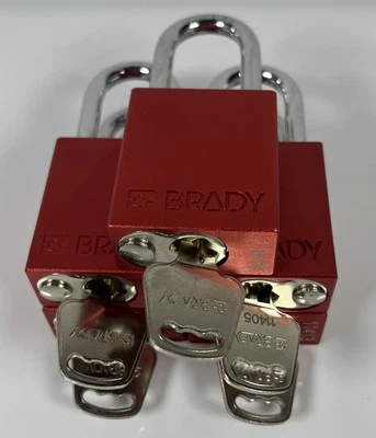 Brady Safety Lockout Padlock Steel Shackle 1/2" Lot of 5 - Image 1 of 2