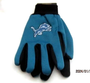 Detriot Lions Turquoise Blue Lions Logo Licensed NFL Sport Utility Gloves-New! - Picture 1 of 1