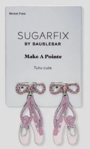 NEW Baublebar Sugarfix Jewelry earrings PINK BALLET SLIPPERS TUTU CUTE - Picture 1 of 1