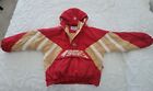 Vintage 1990er Pro Line authentischer Starter SF 49ers Jacke mit Kapuze Parka rot XL