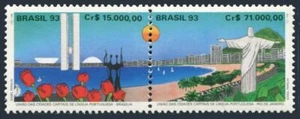 Brazil 2414 ab pair,MNH.Mi 2532-2533. Union Portuguese Speaking Capitals 1993. - Picture 1 of 1