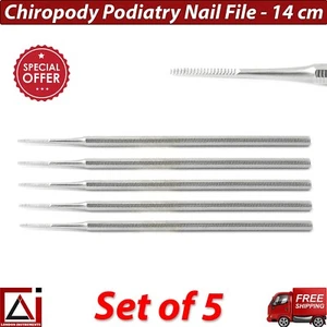 Chiropody Nail Blacks File Nail Art Single End Podiatry Nail File instruments X5 - Picture 1 of 5