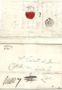GB 1713 Entire Signed 'Your Friend Norfolk' to Arundel Castle - 13mm Bishop Mark - Bild 1 von 3