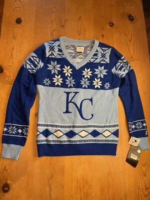 Kansas City Royals Womens Sweater Size XL  Holiday Blue Klew New Ugly Christmas - Image 1 of 4