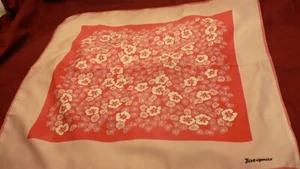 Jacqmar floral pink square kerchief scarf 23" X 23" S202 - Picture 1 of 4