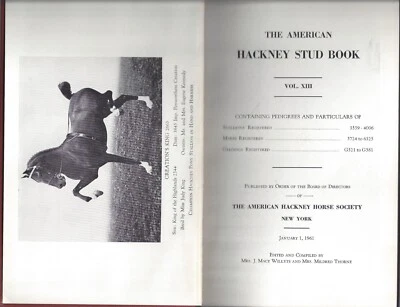 1961 American Hackney Stud Book,  Vol. XIII, HC, Illus. with Photos,  Show Horse - Image 1 of 4