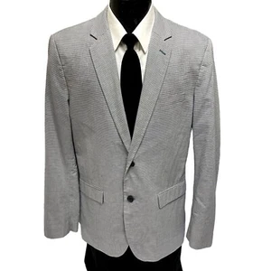 Banana Republic Men Blue White STRIPE Sport Coat SLIM FIT Jacket Cotton Blazer - Picture 1 of 9