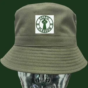 Celtic Glasgow Badge Khaki Bucket Hat Irish Bhoys Rebel Celtic Celt Scotland - Picture 1 of 1