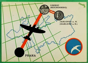1937 Checoslovaquia primer vuelo Liberec a Praga postal - Imagen 1 de 2