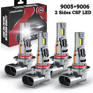 4pcs 9005 9006 LED Headlights Hi/Lo Beam Bulbs 6000K For Chrysler 300C 2005-2009 - Picture 1 of 12