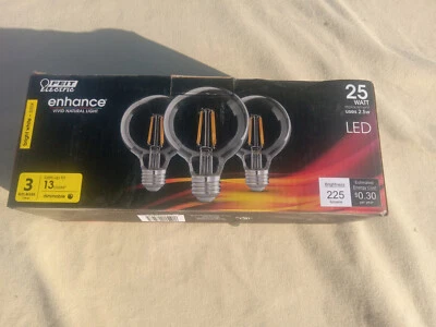 Feit Electric 25-Watt Equivalent G25 Dimmable Filament CEC 90 CRI Clear Glass - Image 1 of 2