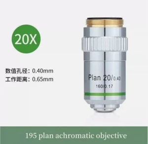 20X Plan Bio-Microscope Achromatic Objective Lens with Knurled Ring 160/0.17 - Picture 1 of 1