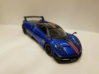 2016 Pagani Huayra BC Blu Kinsmart Auto Giocattolo Modello 1/38 Scala Metallo - Immagine 1 di 2