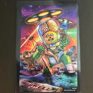 SIGNED MICHAEL BARNARD ALIEN IAN POSTER 53/300 Garbage Pail Kids - Picture 1 of 1