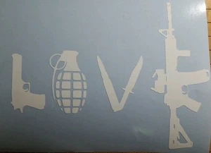Gun Love Vinyl Decal Sticker New ! 6" custom car/truck vinyl decal. - Picture 1 of 1