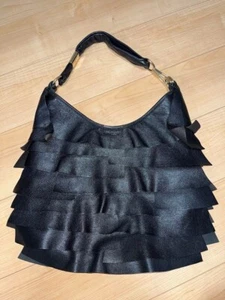 Yves Saint Laurent Schulter Rive Gauche Mombasa St TROPEZ Schwarz Leder - Bild 1 von 5