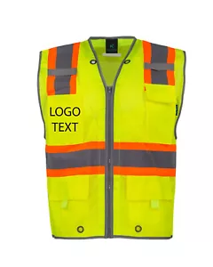 Custom Safety Vest Your Own Text Logo Chaleco Seguridad Personalizado Hi Viz - Picture 1 of 11