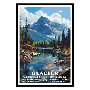01September Glacier National Park Poster, Print for Living Room (UNFRAMED) - Picture 1 of 7