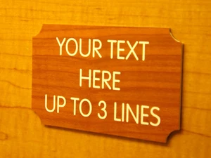 Letrero de grano de madera de cerezo 3x5 grabado personalizado | Placa personalizada de oficina en casa - Imagen 1 de 1