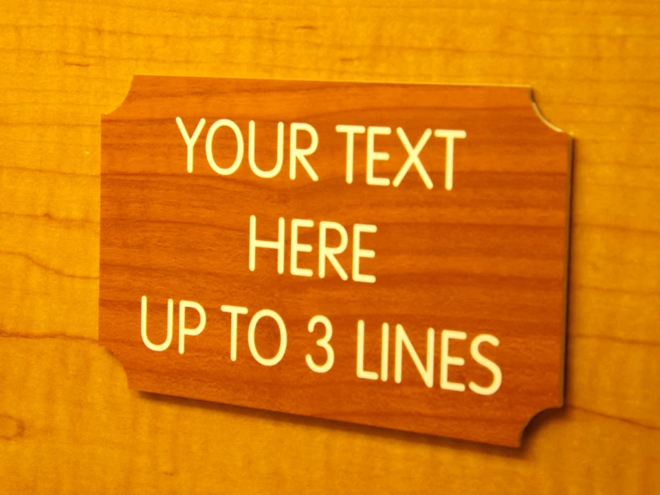 Letrero de grano de madera de cerezo 3x5 grabado personalizado | Placa personalizada de oficina en casa Foto 1 de 1