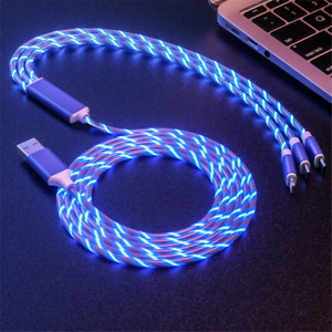 3 in 1 LED beleuchtetes Ladegerät Ladekabel USB-Kabel für Android Samsung iPhone