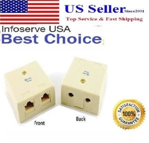 10er-Pack Oberflächenhalterung Box 2 Port Doppelloch Keystone Jack Cat5e/Cat6 weiß - Bild 1 von 1