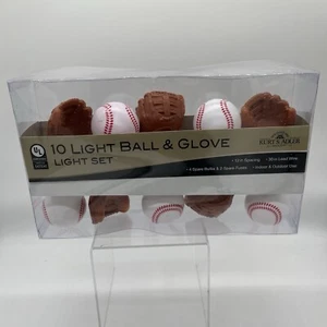 Baseball & Glove String Light Set 10 Light Strand Kurt Adler novelty lights NEW! - Picture 1 of 8
