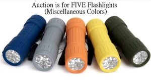 Ozark Trail 5-Pack,9-LED,20 Lumen,Mini Flashlight,Camping,Rubberized*USA SELLER* - Picture 1 of 8