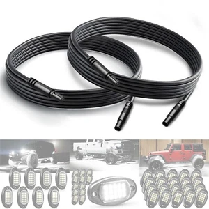 2 Pack Led Rock Light 4-pin Extension Wire Cord For MICTUNING White Rock Lights - Picture 1 of 7