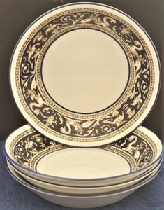 4er Set Wedgwood Florentiner dunkelblauer Rand (1956) Obst/Dessert (Sauce) Schalen - Bild 1 von 2