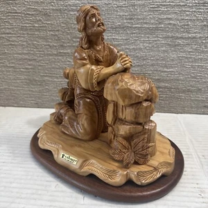 Olivart Wood Carving Holy Land Crafts Jesus Praying in the Garden of Gethsemane - Picture 1 of 21