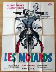 LES MOTARDS police moto affiche cinema originale 160x120 cm '59 roger pierre - Imagen 1 de 1