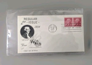 US FDC 1954 Thomas Jefferson Line Third President - Picture 1 of 5