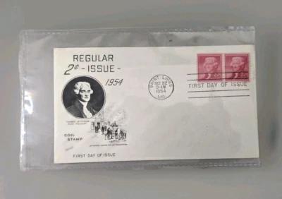 US FDC 1954 Thomas Jefferson Line Third President - Image 1 of 4