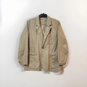 Duluth Trading Heavy Canvas Utility Blazer Mens Large Khaki Chore Barn Vintage - Picture 1 of 10